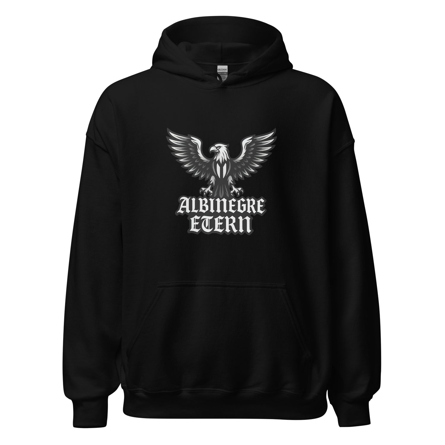 Hoodie Castellón negro equipo fútbol Albinegre Etern con imagen áliga front