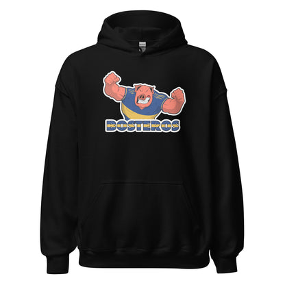 Hoodie Boca Junior negro equipo fútbol Bosteros con imagen cerdo front