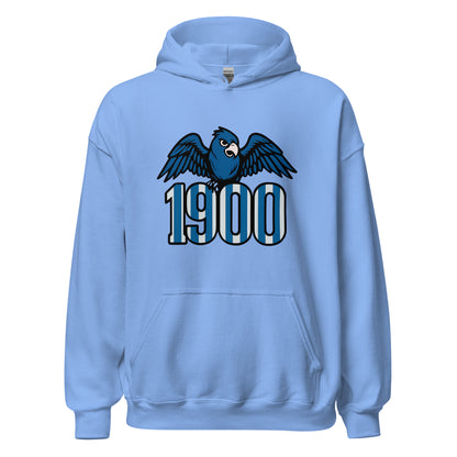 Hoodie Espanyol azul carolina equipo fútbol 1900 con periquito front