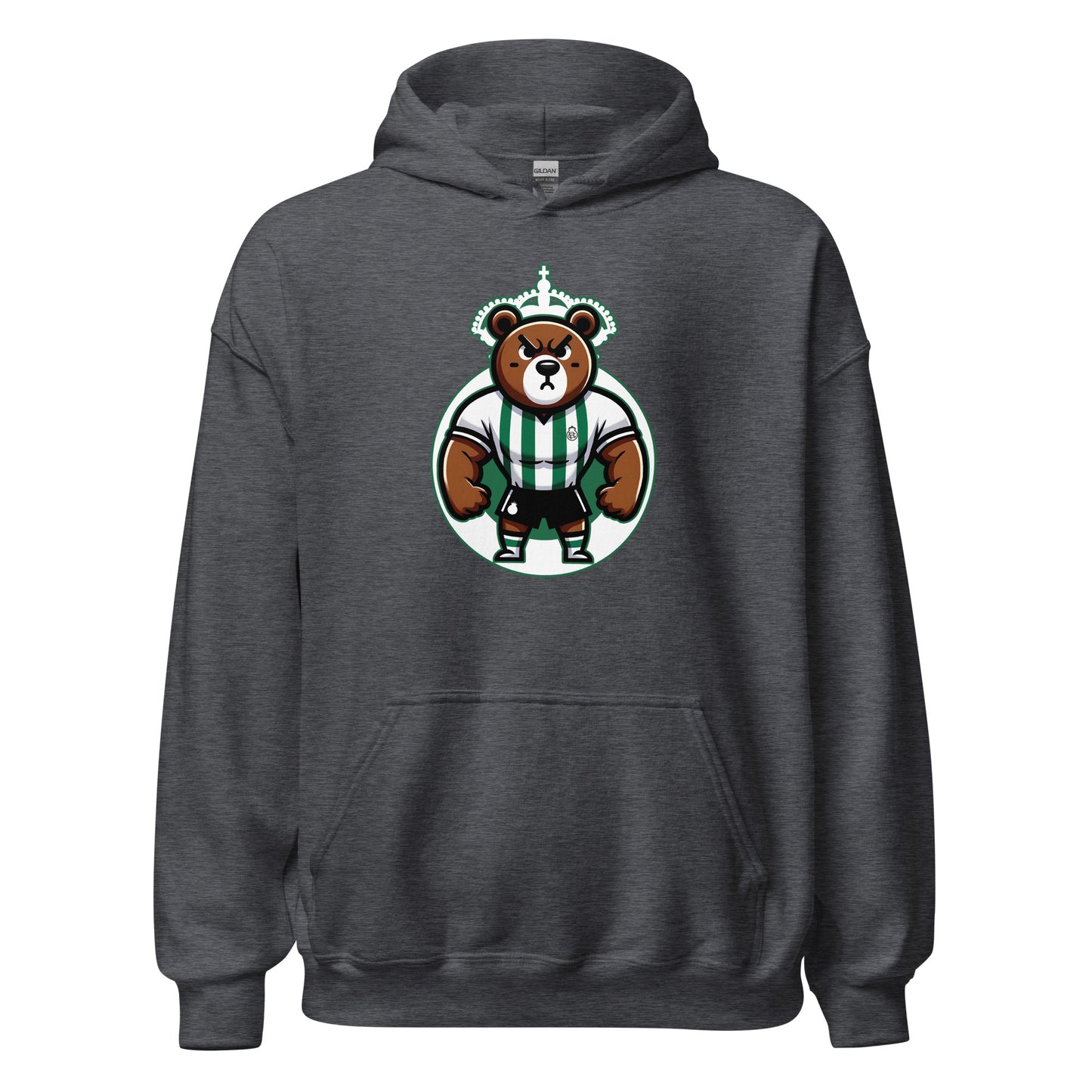 Hoodie Racing Santander gris equipo fútbol roso cacho front