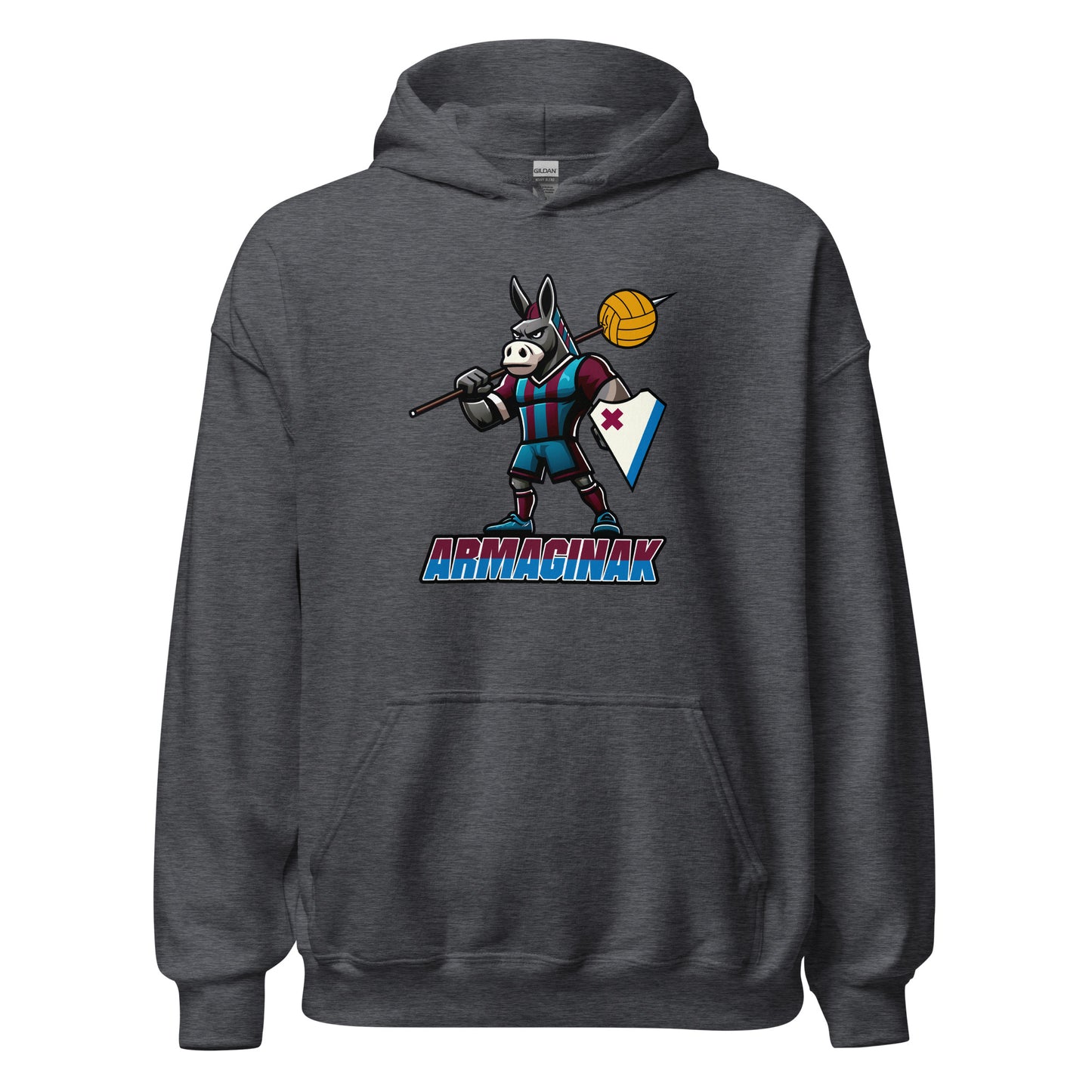 Hoodie Eibar gris equipo fútbol armaginak asno armero front