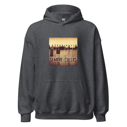 Hoodie Barcelona gris oscuro Sempre Culers campo Les Corts front