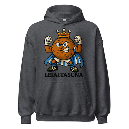Hoodie Real Sociedad gris equipo fútbol Leialtasuna con imagen Txurdín front