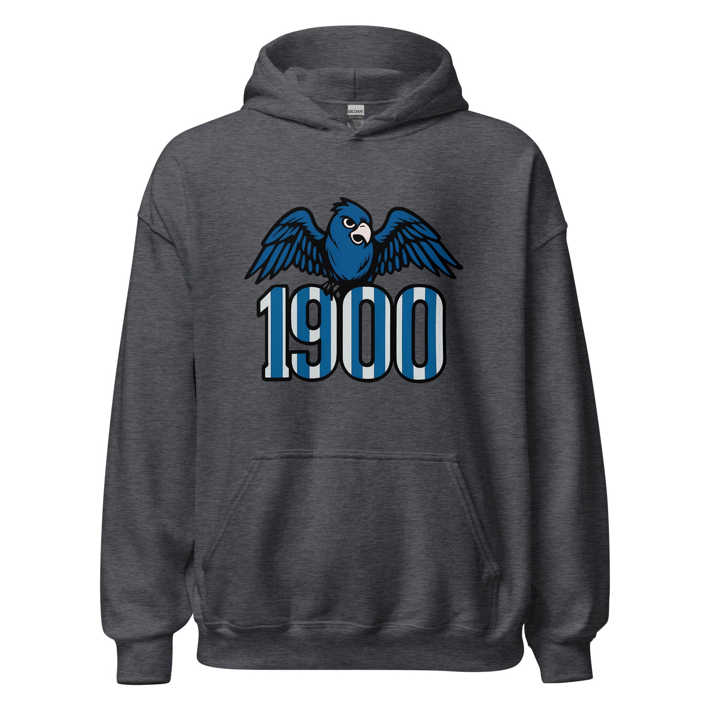 Hoodie Espanyol gris equipo fútbol 1900 con periquito front
