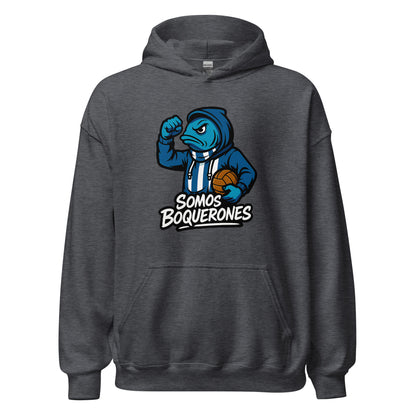 Hoodie Málaga gris oscuro equipo fútbol Somos Boquerones front