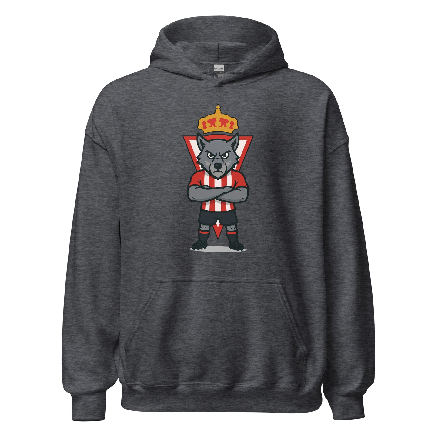 Hoofdie Sporting Gijón gris oscuro equipo fútbol imagen Lobo front