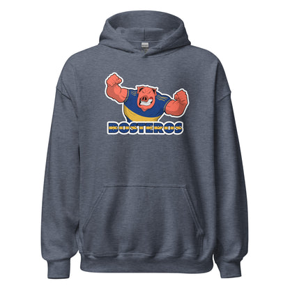 Hoodie Boca Junior gris equipo fútbol Bosteros con imagen cerdo front