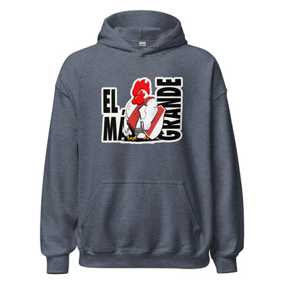 Hoodie River Plate gris oscuro equipo fútbol El Más Granse con imagen gallina front
