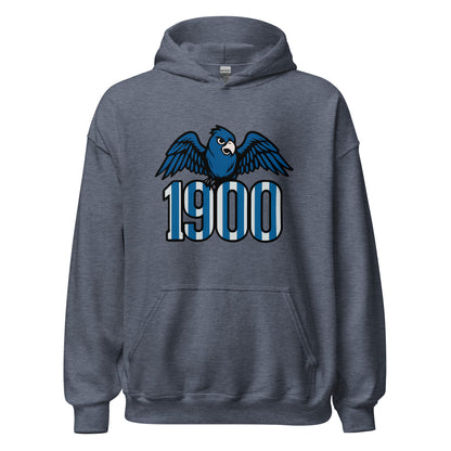 Hoodie Espanyol gris equipo fútbol 1900 con periquito front