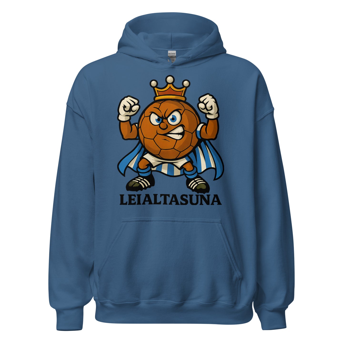 Hoodie Real Sociedad indigo equipo fútbol Leialtasuna con imagen Txurdín front