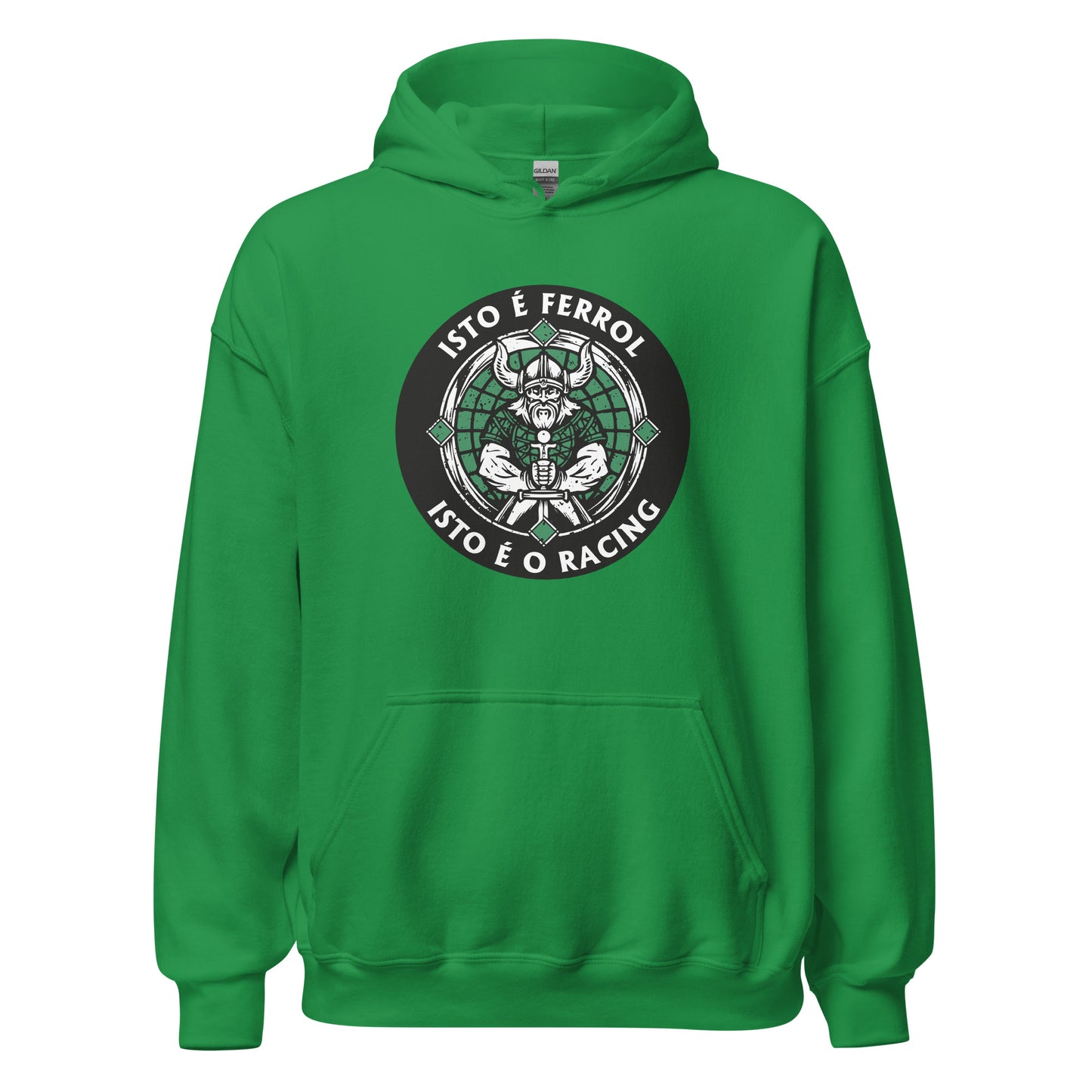 Sudadera capucha verde Racing Ferrol equipo fútbol Isto é Racing Isto é Ferrol front