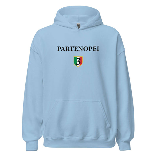 Sudadera capucha azul Napoli equipo fútbol Partenopei scudeto front