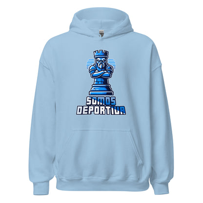 Sudadera capucha Ponferradina azul claro equipo fútbol Somos Deportiva front