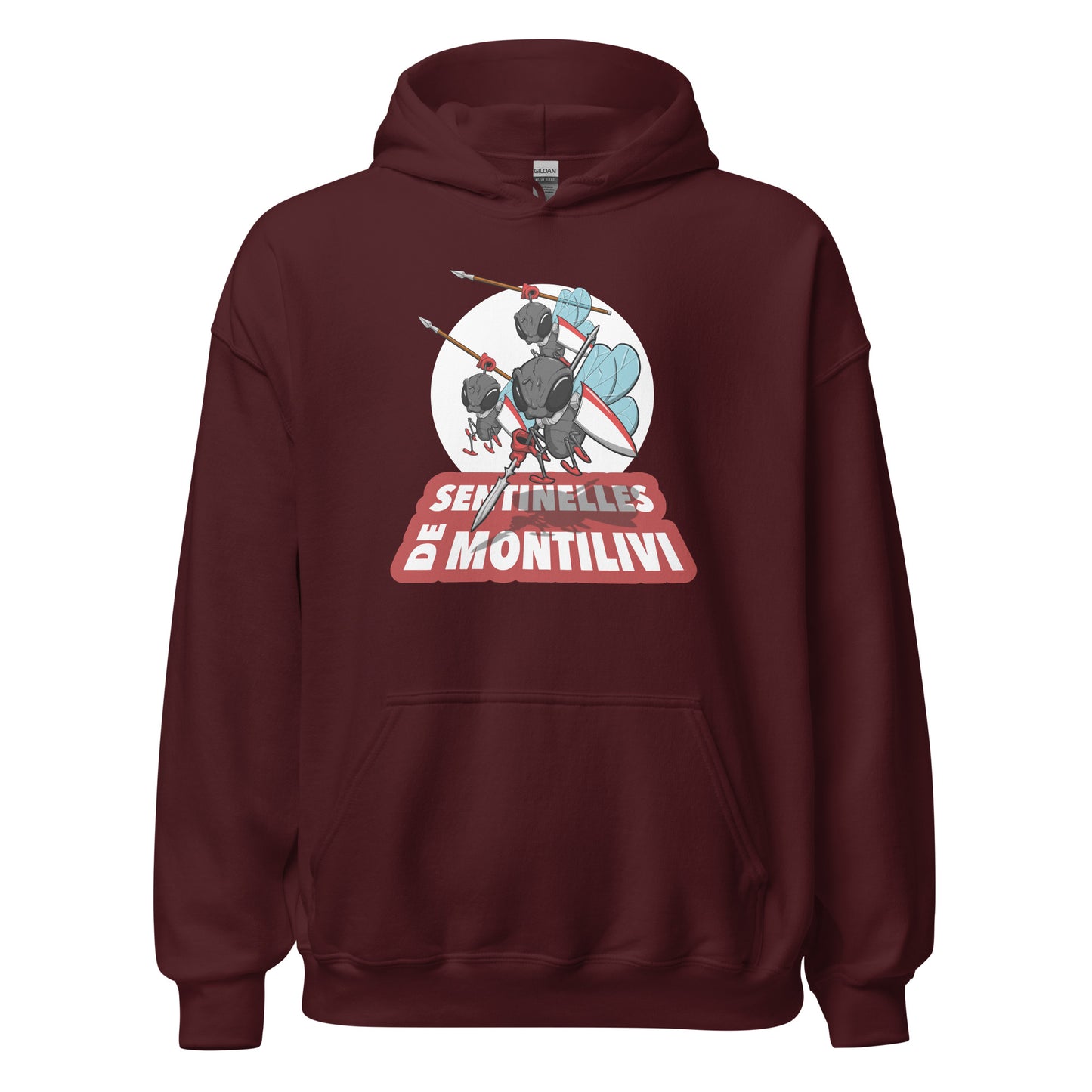 Hoodie Girona granate equipo fútbol Sentinelles Montillivi Sisa front