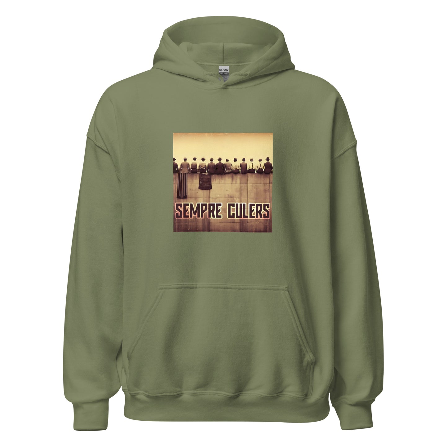 Hoodie Barcelona verde Sempre Culers campo Les Corts front