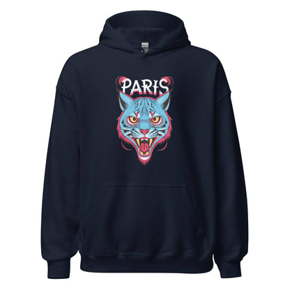 Sudadera capucha navy Paris Saint-Germain equipo fútbol con lince front