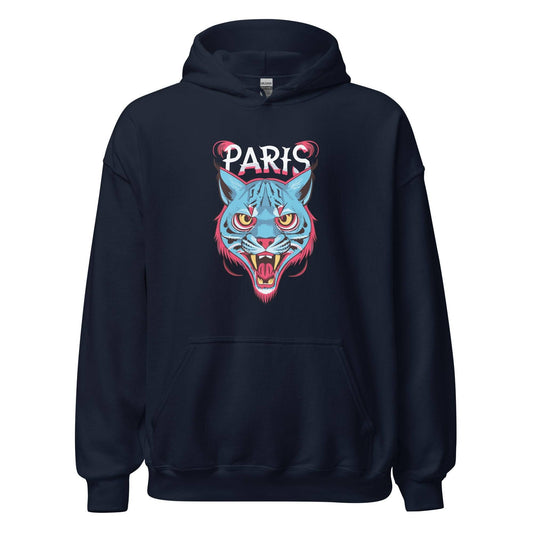 Sudadera capucha navy Paris Saint-Germain equipo fútbol con lince front