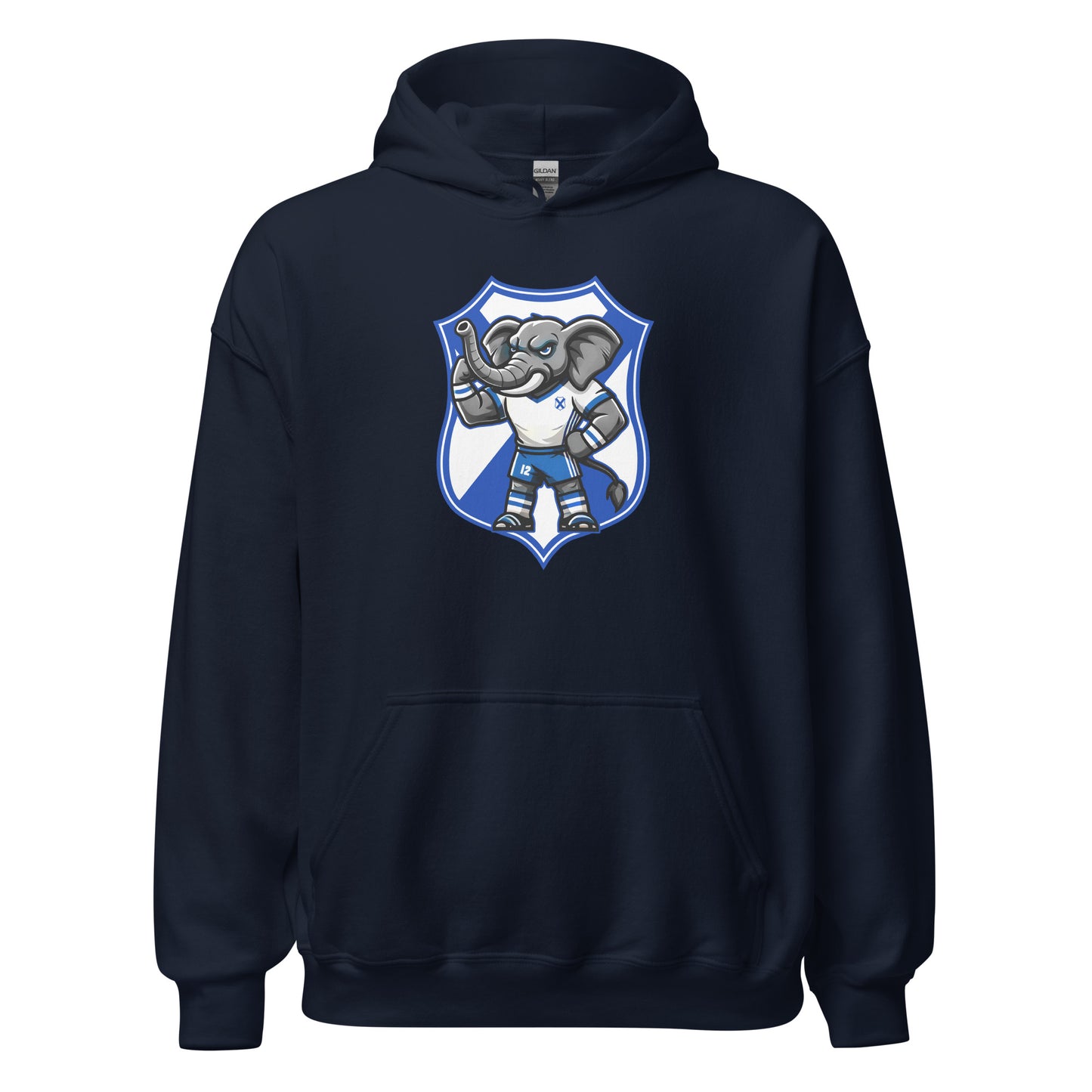 Hoodie Tenerife navy equipo fútbol con imagen Elio y escudo front