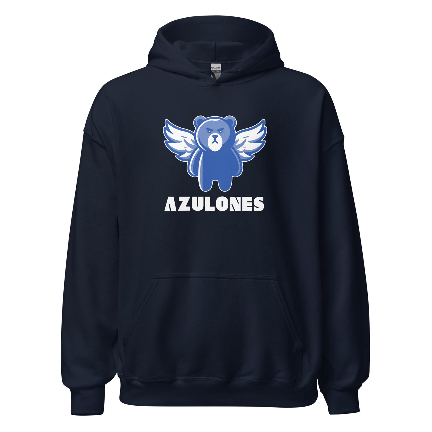 Hoodie Getafe navy equipo fútbol Azulones con oso alado front