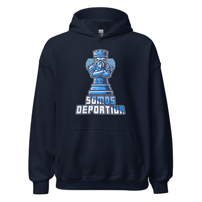 Sudadera capucha Ponferradina navy equipo fútbol Somos Deportiva front