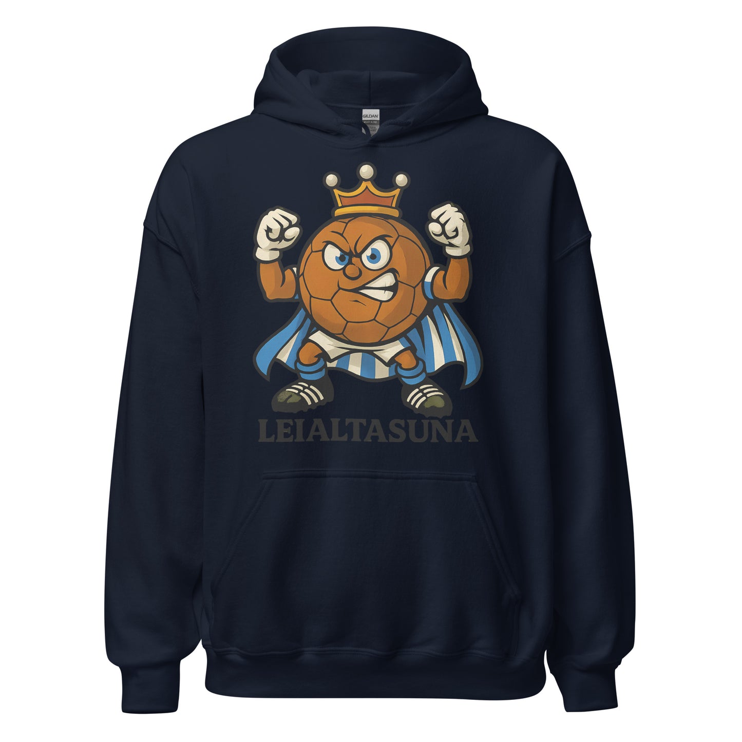 Hoodie Real Sociedad navy equipo fútbol Leialtasuna con imagen Txurdín front