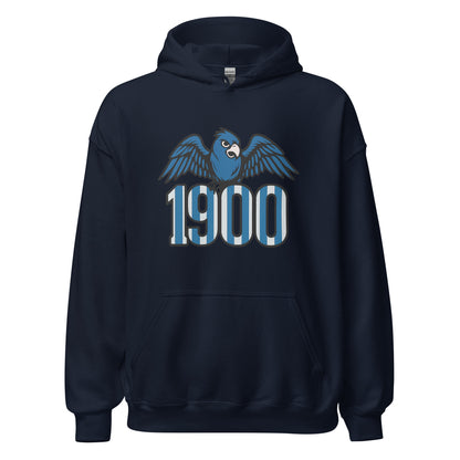 Hoodie Espanyol navy equipo fútbol 1900 con periquito front