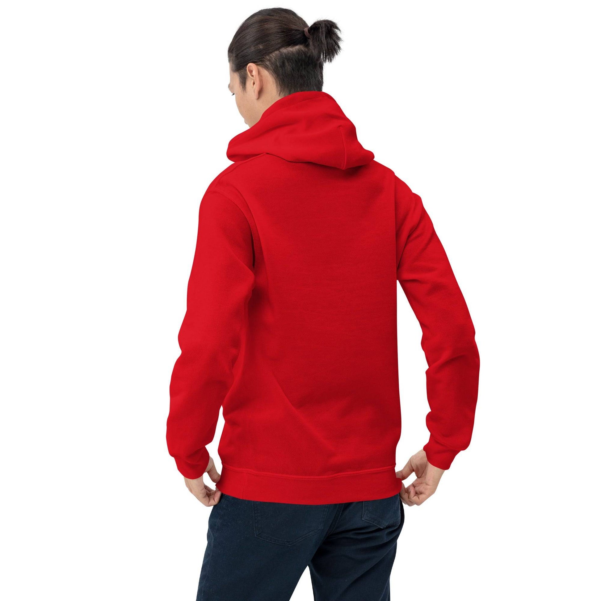 Sudadera capucha roja Eibar equipo fútbol Beti armaginak espadas back