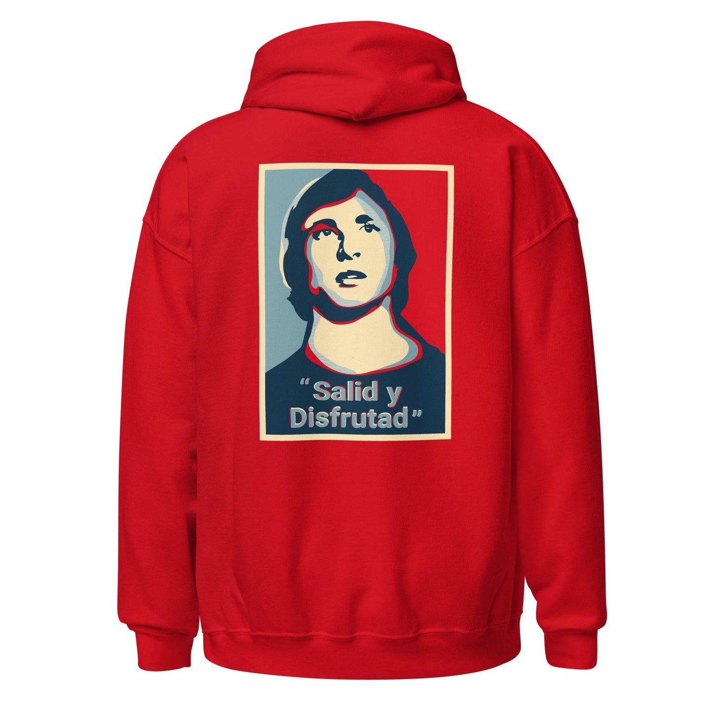 Sudadera capucha roja FC Barcelona equipo fútbol Salid y Disfrutad Johan Cruyff back