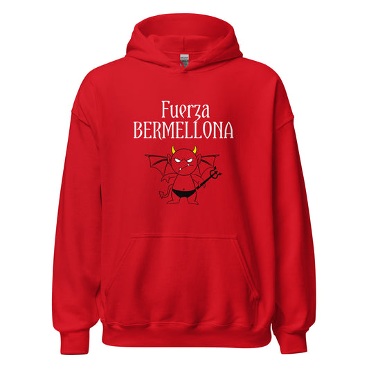 Sudadera capucha roja Mallorca equipo fútbol Fuerza Bermellona front