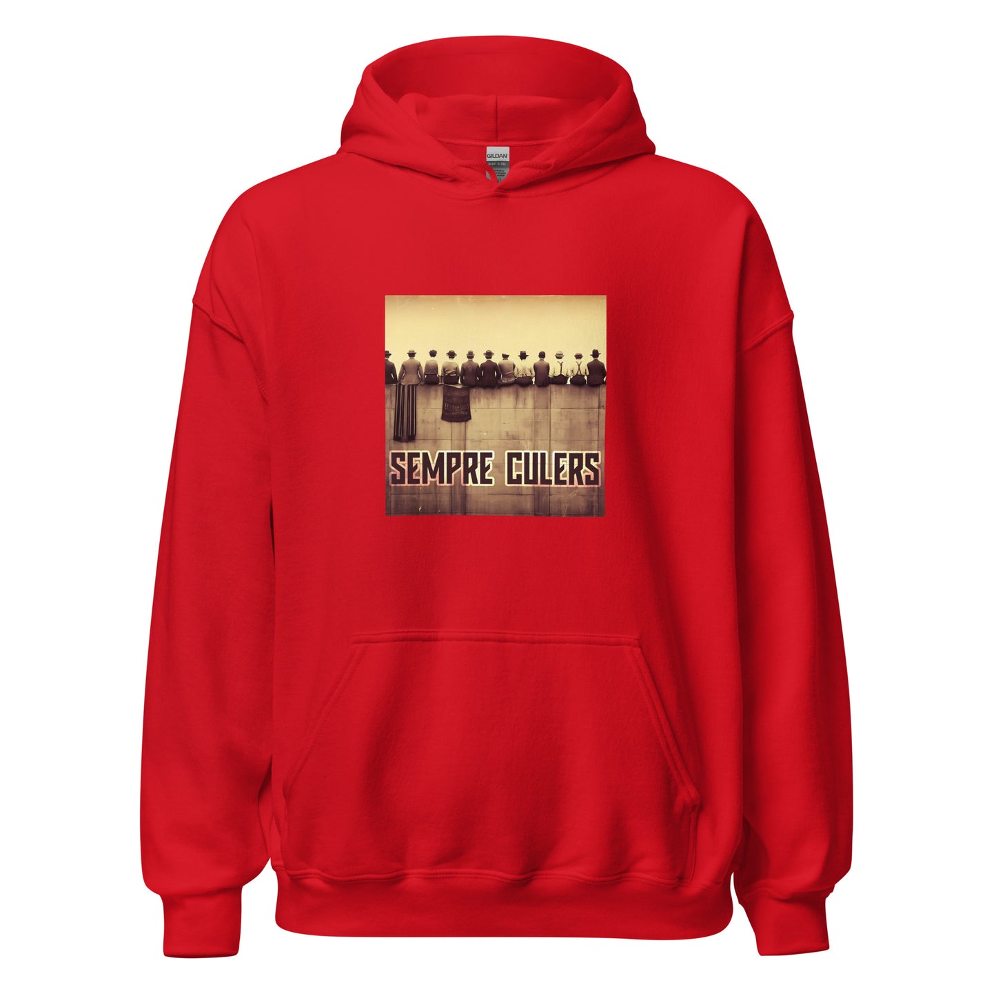 Hoodie Barcelona roja Sempre Culers campo Les Corts front