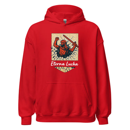Hoodie Granada rojo equipo fútbol Eterna Lucha con imagen guerrero nazarí front