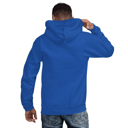 Sudadera capucha azul Tenerife equipo fútbol Chicharrero pez chicharro escudo back