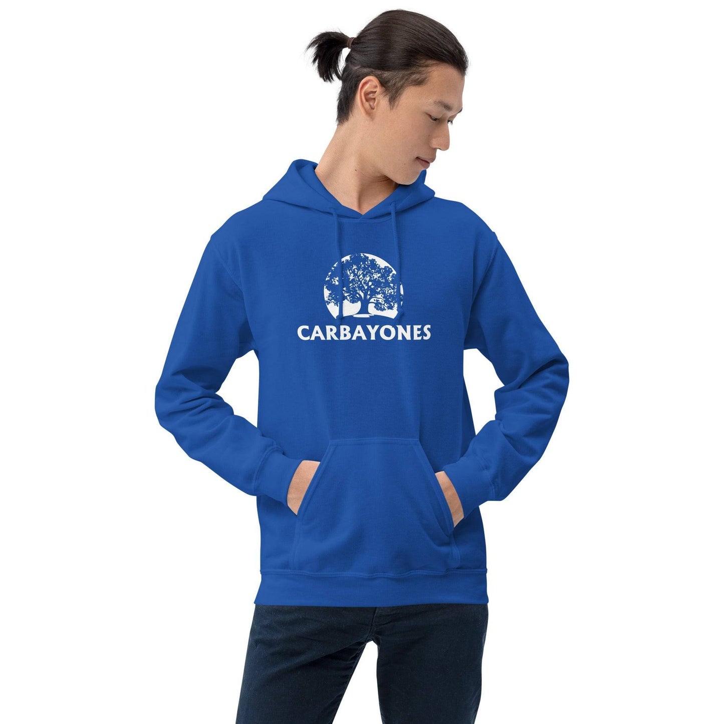 Sudadera capucha azul Real Oviedo equipo fútbol Carbayones carbayón árbol front