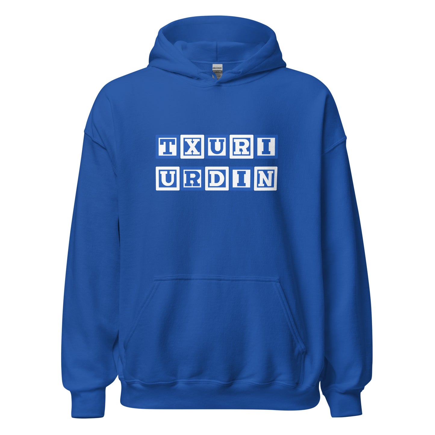 Sudadera capucha azul Real Sociedad equipo fútbol Txuri Urdin front