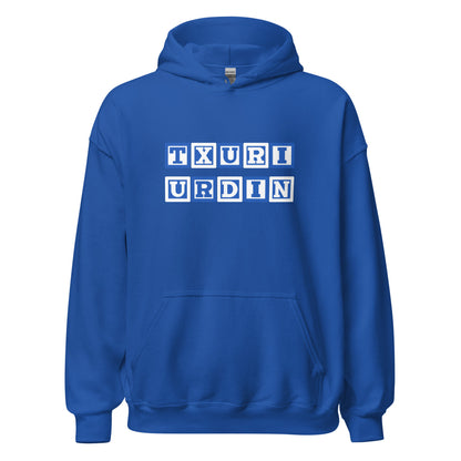 Sudadera capucha azul Real Sociedad equipo fútbol Txuri Urdin front