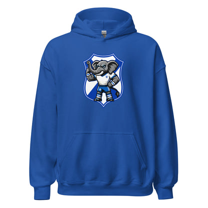 Hoodie Tenerife azul equipo fútbol con imagen Elio y escudo front