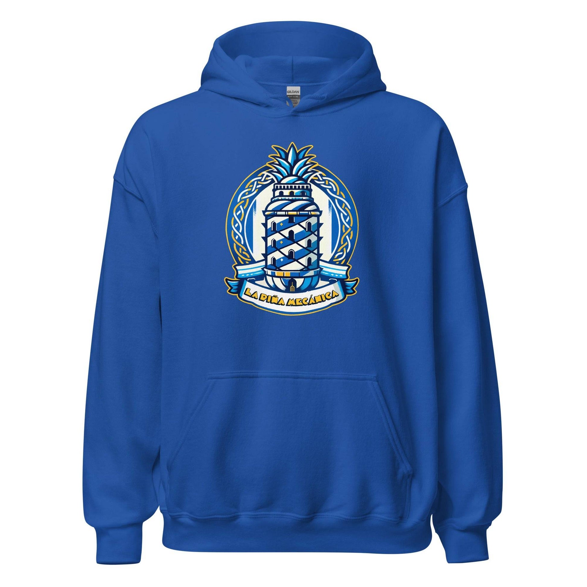 Hoodie Deportivo Coruña azul equipo fútbol Piña Mecánica front