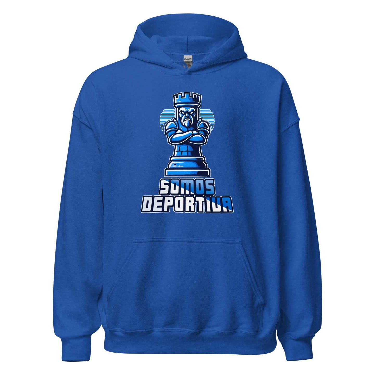 Sudadera capucha Ponferradina azul equipo fútbol Somos Deportiva front