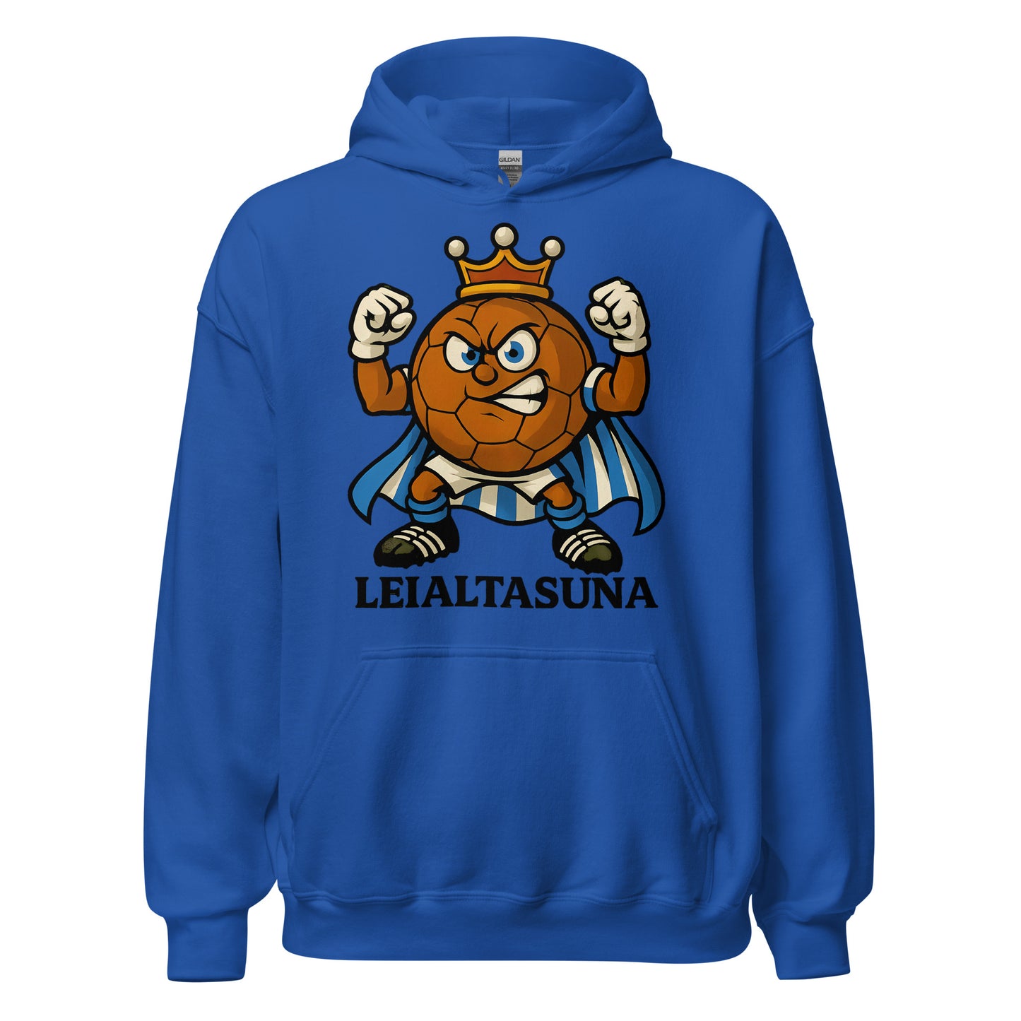 Hoodie Real Sociedad azul equipo fútbol Leialtasuna con imagen Txurdín front