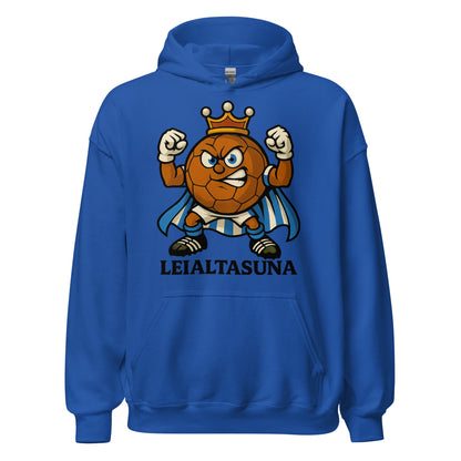 Hoodie Real Sociedad azul equipo fútbol Leialtasuna con imagen Txurdín front