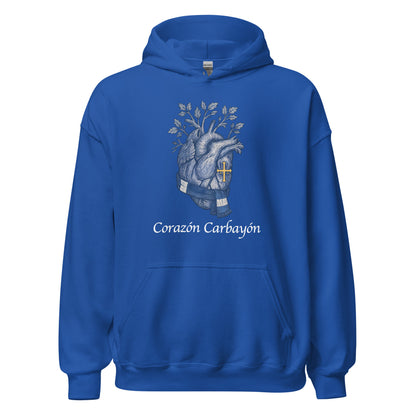 Hoodie Oviedo azul equipo fútbol Corazón Carbayón con imagen corazón front