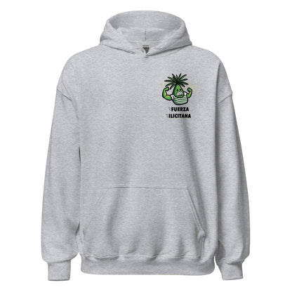 Sudadera capucha gris Elche equipo fútbol Fuerza Ilicitana Palmera front