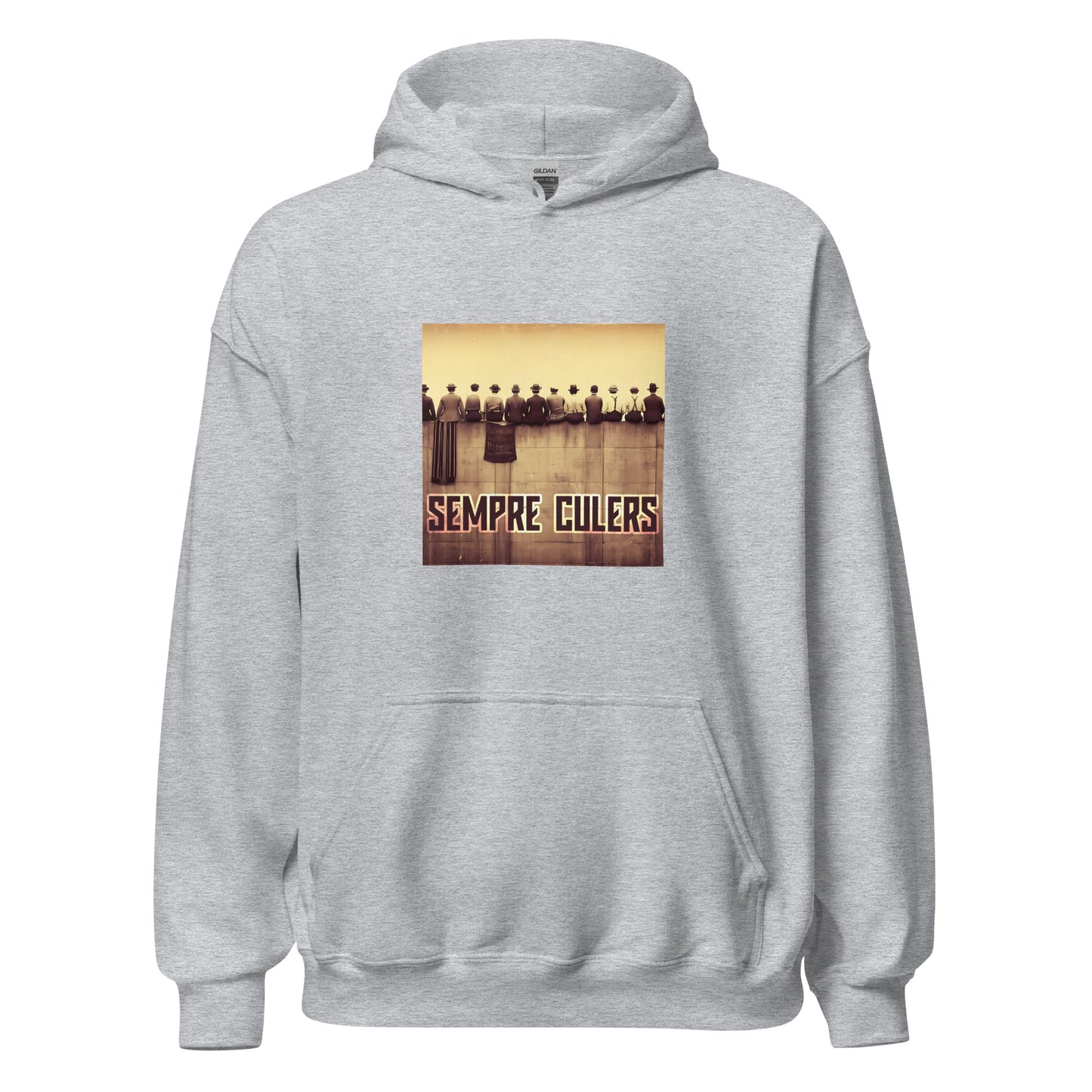 Hoodie Barcelona gris claro Sempre Culers campo Les Corts front