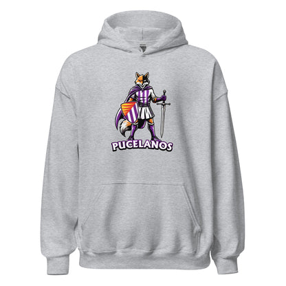 Sudadera capucha Valladolid  gris claro equipo fútbol Pucelanos front