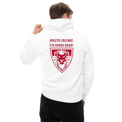 Sudadera capucha blanca Athletic Bilbao equipo fútbol Eta harro nago leones back