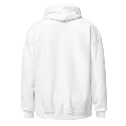 Sudadera capucha blanca Rayo Vallecano equipo fútbol La Vida Pirata es la Vida Mejor calavera back