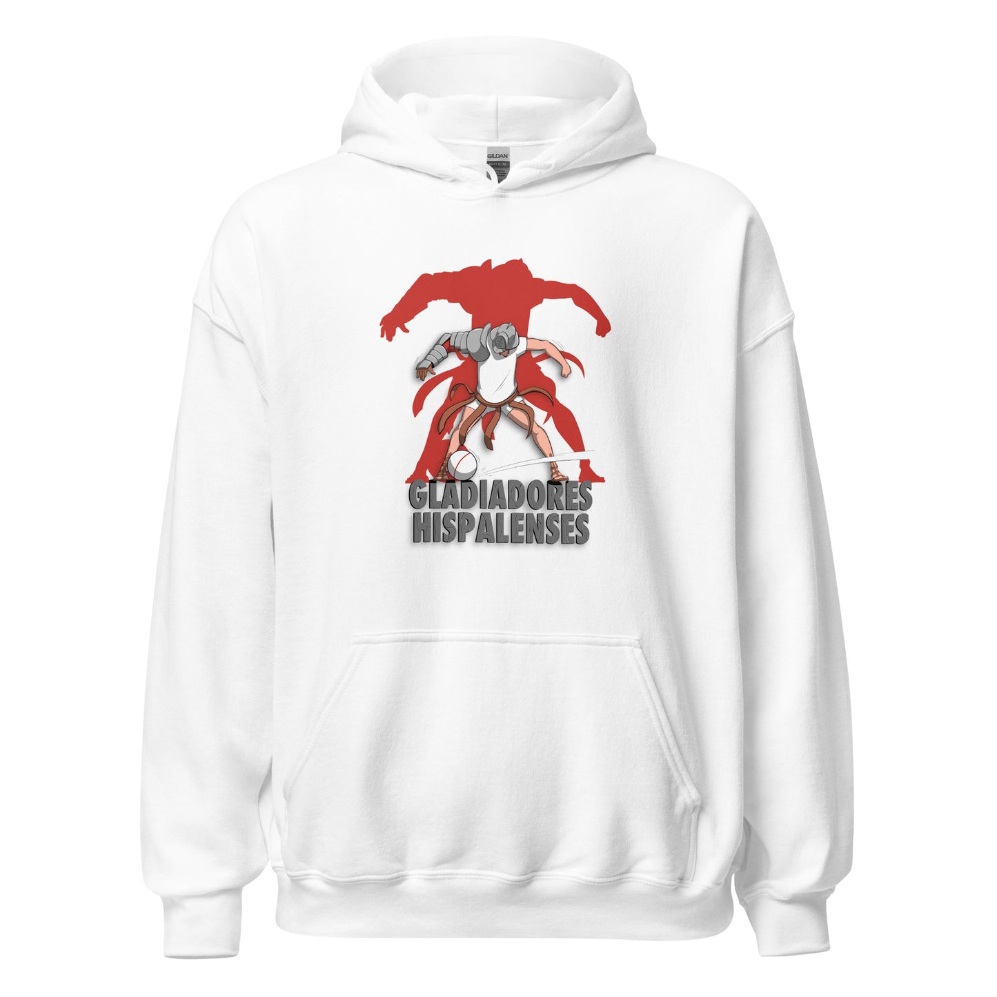 Sudadera capucha blanca Sevilla equipo fútbol Gladiadores Hispalenses front