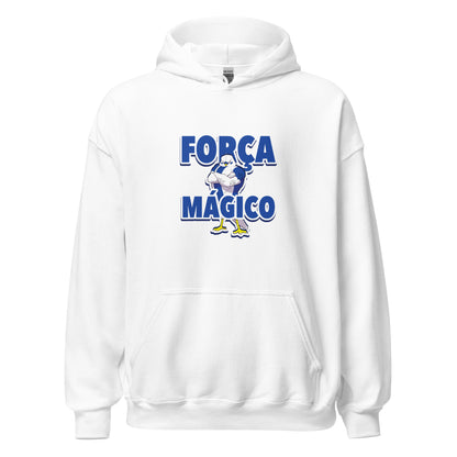 Sudadera capucha blanca Espanyol equipo fútbol Força Mágico Perico front