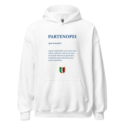 Sudadera capucha blanca Napoli equipo fútbol Partenopei front