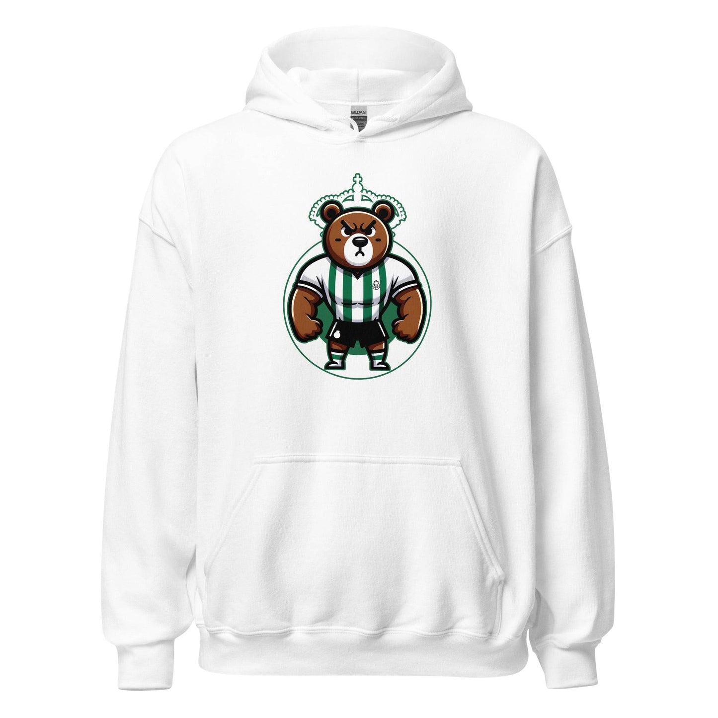 Hoodie Racing Santander blanco equipo fútbol roso cacho front